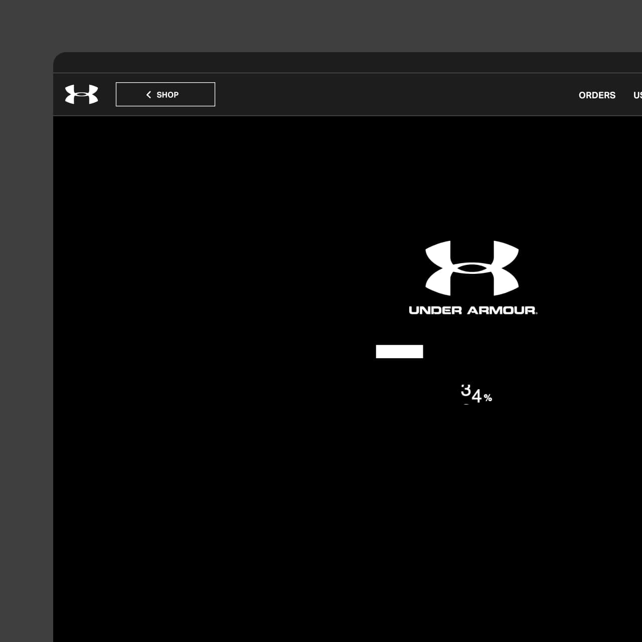 Under Armour order progress screen