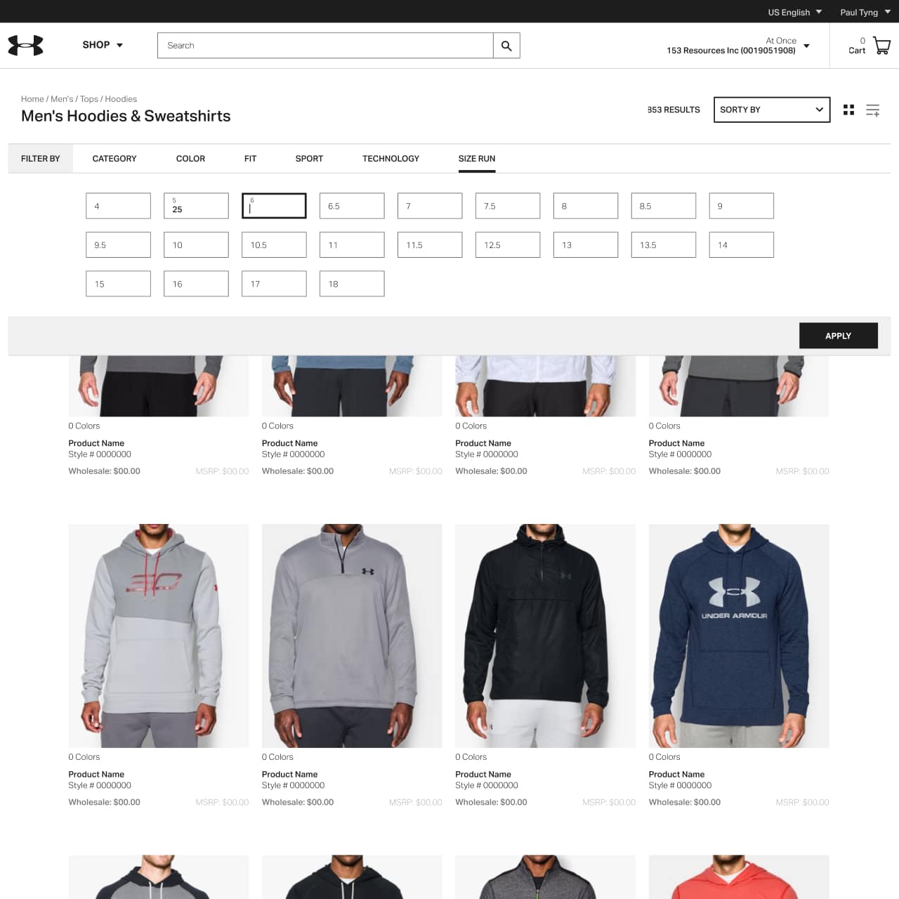 Under Armour hoodies and sweatshirts category page